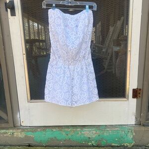 Lilly Pulitzer White Lace Strapless Romper